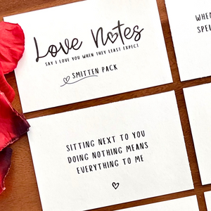 Love Notes Smitten Pack close up. Sitting next to you doing nothing means everything to me